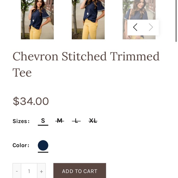 Chevron stitched trim knit tee - Picture 5 of 6